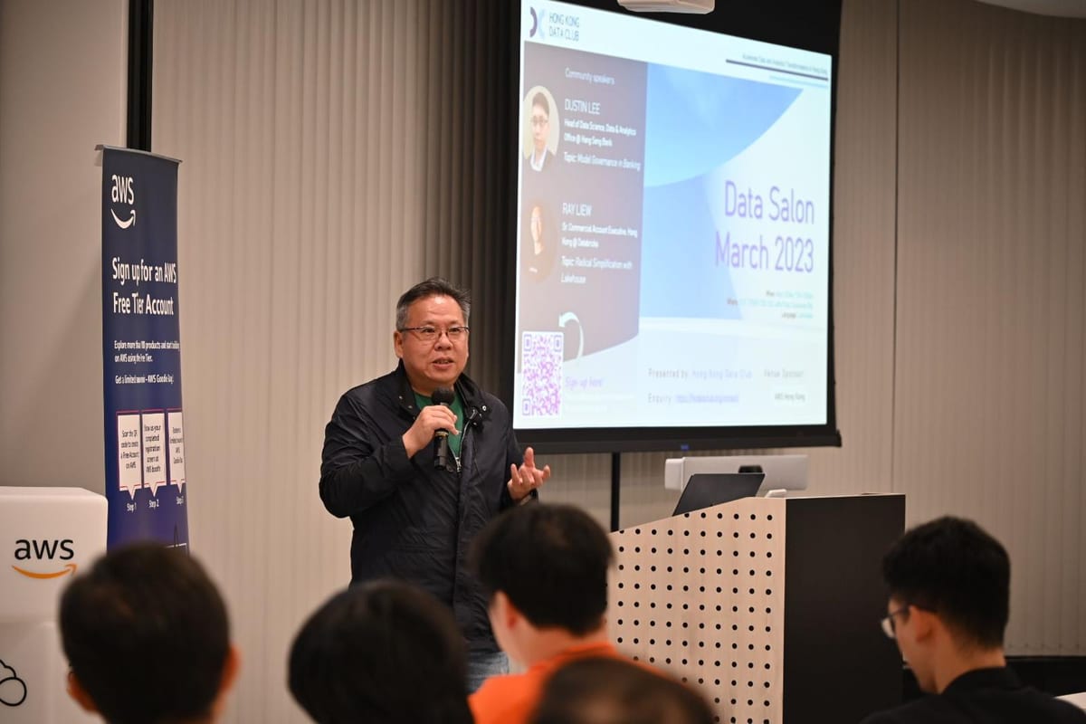 Herbert Chia speaking at Hong Kong Data Club event